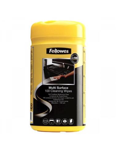 KIT DE LIMPIEZA FELLOWES SUPERFICIES 100 TOALLITAS