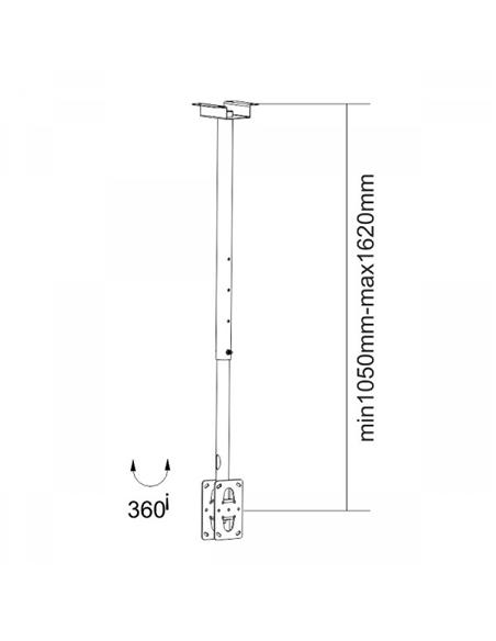 SOPORTE TOOQ TECHO TV-MONITOR LPCE02S NEGRO