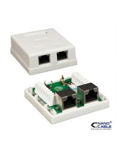 ROSETA NANO CABLE SUPERFICIE RJ45 CAT.6 2 TOMAS