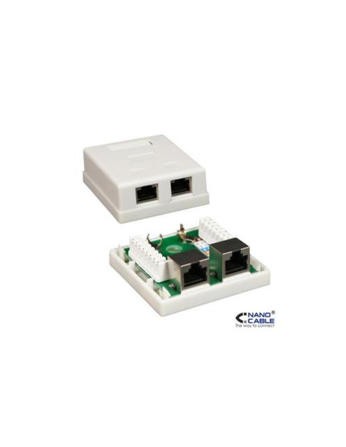 NANOCABLE Rosetta RJ45 Cat.6 FTP Da Superficie – Bianca, Con 1 Presa, Per Rete Cablata