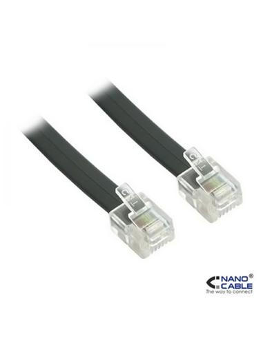 CABLE NANO CABLE TELEFONO 6P4C M-M 2.0 M NEGRO