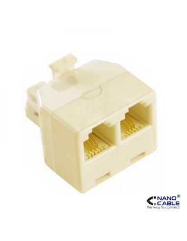 CONECTOR BIFURCADOR NANO CABLE TELEFONO RJ11 2X1