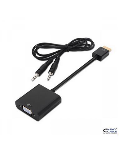 ADAPTADOR NANO CABLE HDMI/M A SVGA/H + AUDIO NEGRO