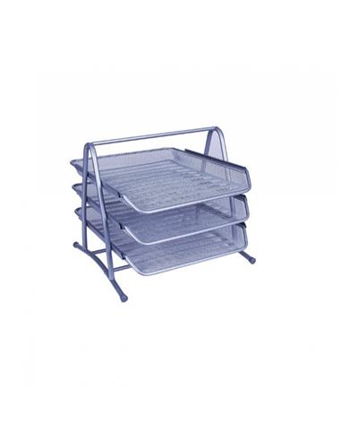 BANDEJA METALICA Q-CONNECT JUEGO 3 BANDEJAS PLATA