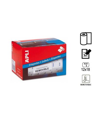 ETIQUETA APLI ADHESIVA MANUAL 12X18mm 3360U BLANCA
