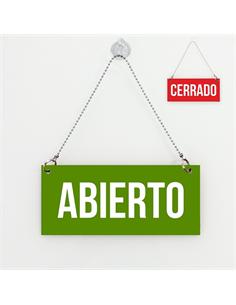 CARTEL ABIERTO-CERRADO VERDE-ROJO 21X9 CMS