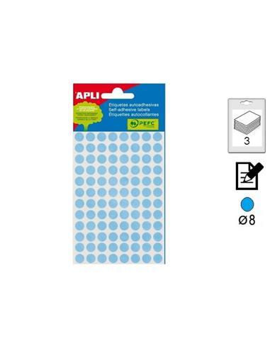 ETIQUETA APLI ADHESIVA MANUAL 8mm 288U AZUL