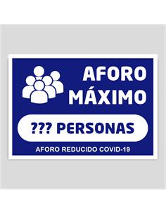 CARTEL PVC "AFORO MAXIMO PERMITIDO COVID-19" A4