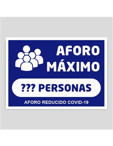 CARTEL PVC "AFORO MAXIMO PERMITIDO COVID-19" A4