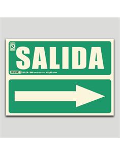 CARTEL SEÑALIZACION SALIDA DCHA. PVC 297x210mm FOT