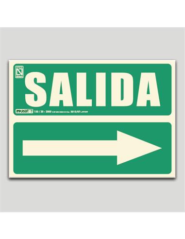 CARTEL SEÑALIZACION SALIDA DCHA. PVC 297x210mm FOT