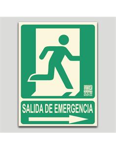 CARTEL SEÑALIZACION SALIDA DCHA. PVC 297x210mm FOT