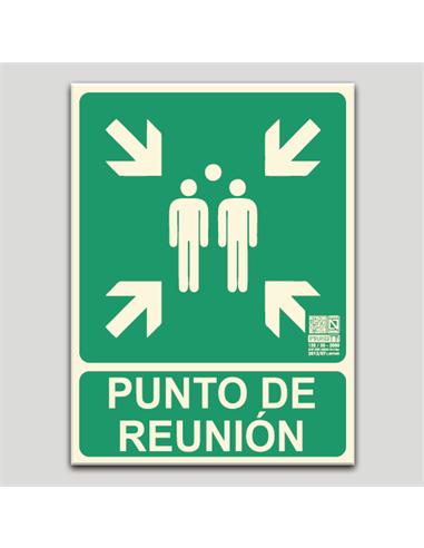CARTEL SEÑALIZACION PUNTO DE REUNION PVC 297x210mm