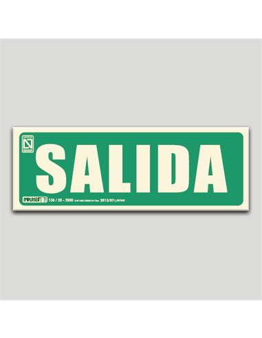CARTEL SEÑALIZACION SALIDA PVC 297x105mm FOTOLUM.