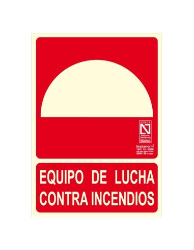 CARTEL SEÑALIZACION EQUIPO DE LUCHA PVC 297x210mm
