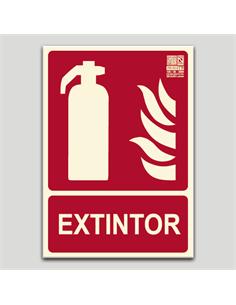 CARTEL SEÑALIZACION EXTINTOR PVC 297x210mm