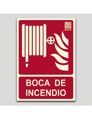 CARTEL SEÑALIZACION BOCA INCENDIO PVC 297x210mm