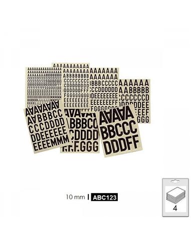 LETRAS NUMEROS SIGNOS ADHESIVOS 10mm BLANCO