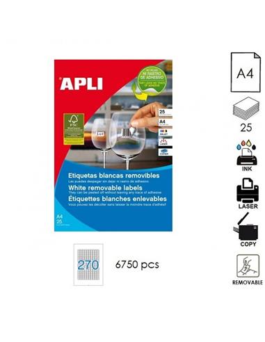 ETIQUETA APLI ILC A4 17x10mm 25H BLANCO