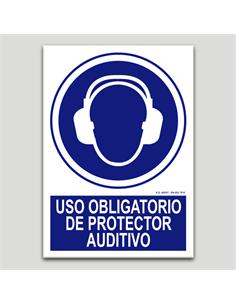 CARTEL SEÑALIZACION PROT. AUDITIVO PVC 297x210mm