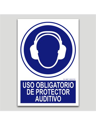 CARTEL SEÑALIZACION PROT. AUDITIVO PVC 297x210mm