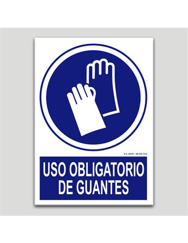 CARTEL SEÑALIZACION GUANTES PVC 297x210mm