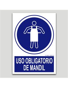 CARTEL SEÑALIZACION USO MANDIL PVC 297x210mm