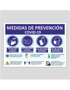 CARTEL PVC "MEDIDAS PREVENCION COVID19" A4