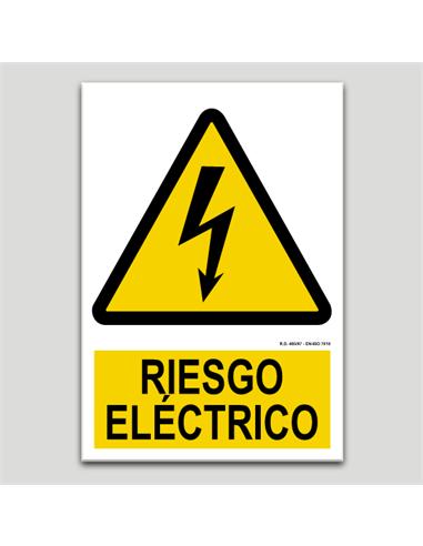 CARTEL SEÑALIZACION RIESGO ELECTRICO PVC 297x210mm