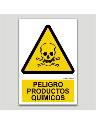 CARTEL SEÑALIZACION PROD. QUIMICOS PVC 297x210mm