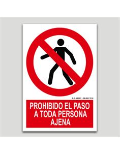 CARTEL SEÑALIZACION PRO. PASO AJENA PVC 297x210mm