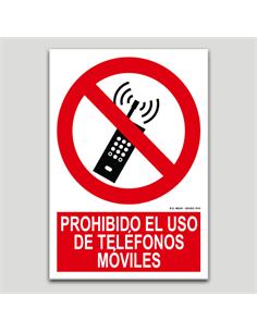 CARTEL SEÑALIZACION PRO. USO MOVILES PVC 297x210mm