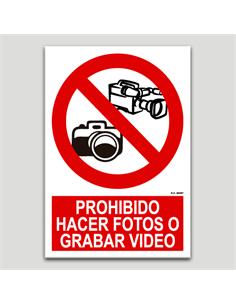 CARTEL SEÑALIZACION PR. FOTOS/VIDEO PVC 297x210mm