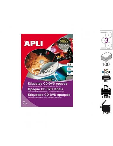 ETIQUETA APLI MULTIMEDIA CD/DVD ILC OPACA 114mm
