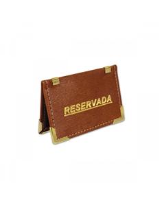 RESERVADO 18x6cm POLIPIEL MARRON-NEGRO