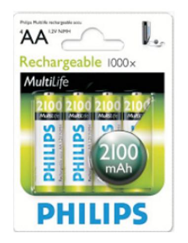 PILA PHILIPS MULTILIFE RECARGABLE 2100 mAh AA 1,2v