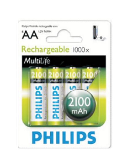 PILA PHILIPS MULTILIFE RECARGABLE 2100 mAh AA 1,2v