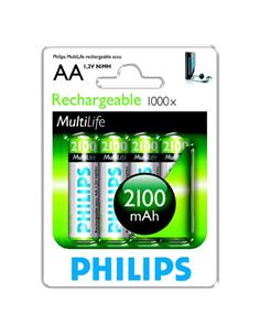 PILA PHILIPS MULTILIFE RECARGABLE 2100 mAh AA 1,2v 2