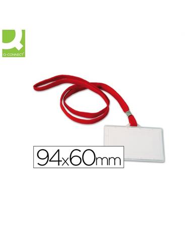 FUNDA IDENTIFICACION Q-CONNECT 60x94mm CORDON ROJO