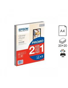 PAPEL EPSON PHOTO GLOSSY INK A4 225GR  20+20H