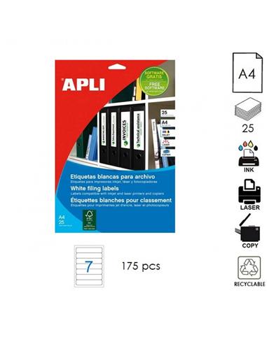ETIQUETA APLI ILC A4 190x38mm 25H BLANCO