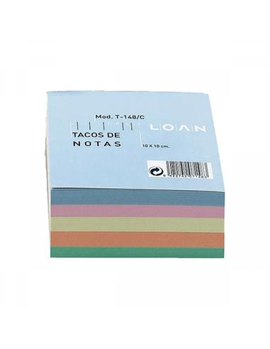 TACO NOTAS LOAN 5 COLORES 10 X 10 CM (500 HOJAS)