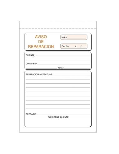 TALONARIO AVISO DE REPARACION DUPLICADO